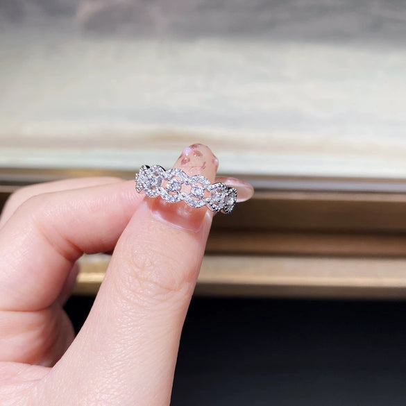 Wholesale Women's S925 Sterling Silver Geometric Ring With Electroplating