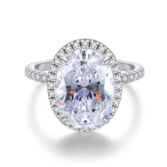 Wholesale Women's S925 Sterling Silver Geometric Ring With High Carbon Diamond And Electroplating