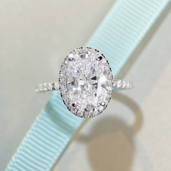 Wholesale Women's S925 Sterling Silver Geometric Ring With High Carbon Diamond And Electroplating