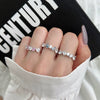 Wholesale Women's S925 Sterling Silver Geometric Ring With Irregular Zircon Inlaid And Electroplated Design