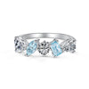 Wholesale Women's S925 Sterling Silver Geometric Ring With Irregular Zircon Inlaid And Electroplated Design