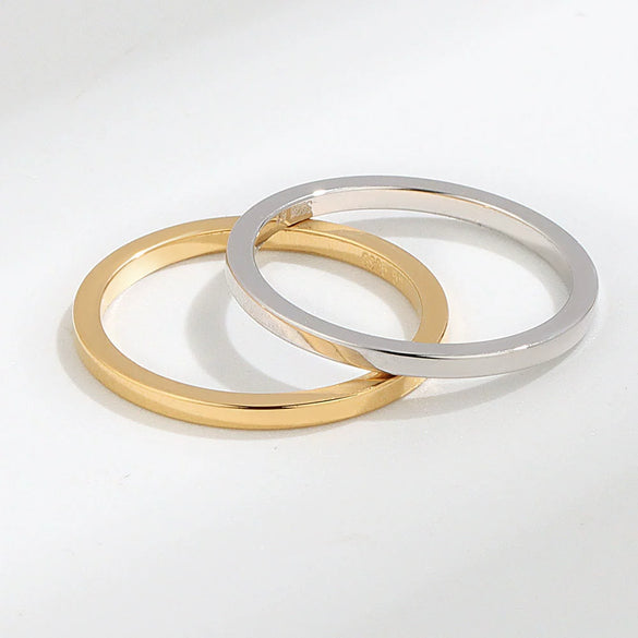 Wholesale Women's S925 Sterling Silver Geometric Ring With 18K Gold Vacuum Plating