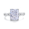 Wholesale Women's S925 Sterling Silver Geometric Ring With Pink Diamond And Zircon