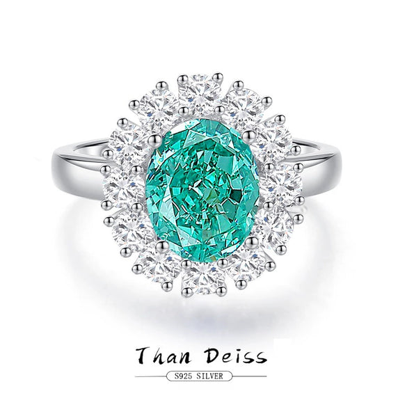 Wholesale Women's S925 Sterling Silver Geometric Ring With Simulation Gemstone And Diamond Design