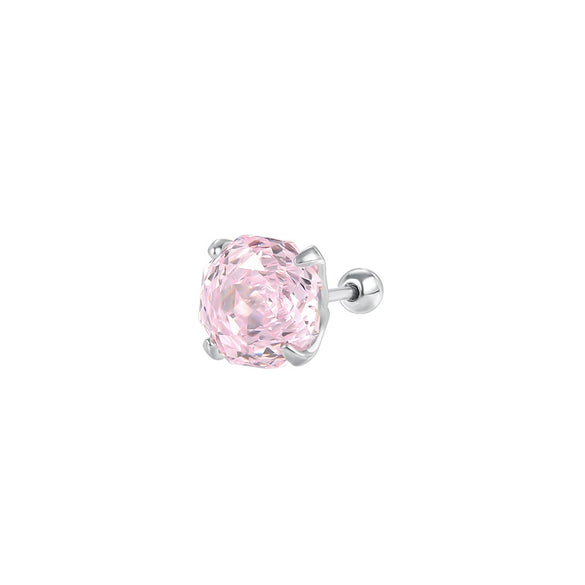 Wholesale Women's S925 Sterling Silver Geometric Rose Cutout Zircon Earrings Set With Zirconia