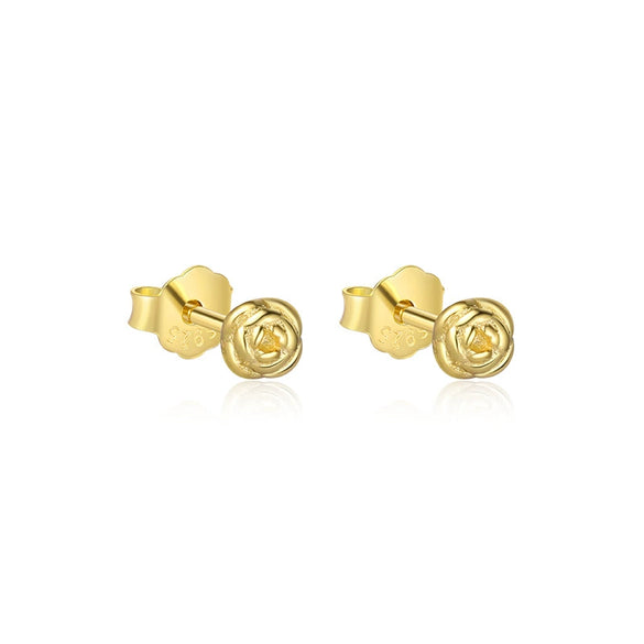 Wholesale Women's S925 Sterling Silver Geometric Rose Flower Earrings Minimalist Cold Style With Zirconia Treatment