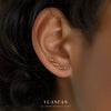 Wholesale Women's S925 Sterling Silver Geometric Rose Flower Earrings Minimalist Cold Style With Zirconia Treatment