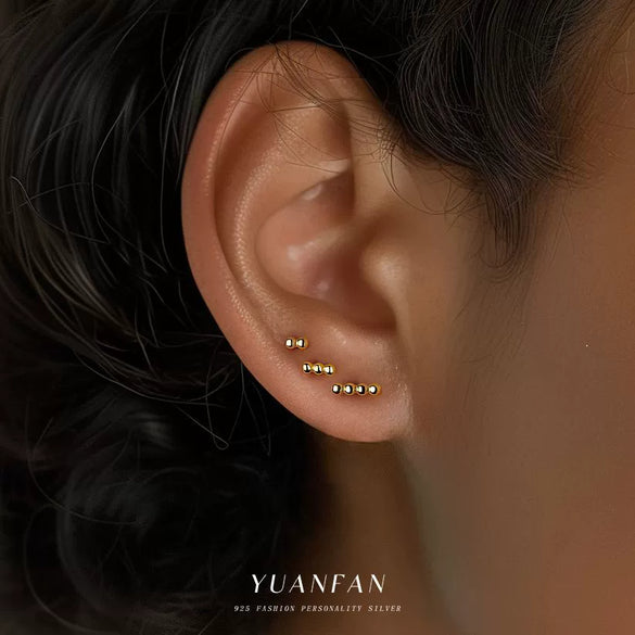 Wholesale Women's S925 Sterling Silver Geometric Rose Flower Earrings Minimalist Cold Style With Zirconia Treatment