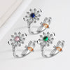 Wholesale Women's S925 Sterling Silver Geometric Rotating Open Ring With Electroplating