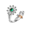 Wholesale Women's S925 Sterling Silver Geometric Rotating Open Ring With Electroplating
