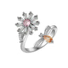 Wholesale Women's S925 Sterling Silver Geometric Rotating Open Ring With Electroplating