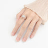 Wholesale Women's S925 Sterling Silver Geometric Rotating Ring With Micro Inlaid And Electroplating