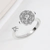 Wholesale Women's S925 Sterling Silver Geometric Rotating Ring With Micro Inlaid And Electroplating