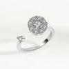 Wholesale Women's S925 Sterling Silver Geometric Rotating Ring With Micro Inlaid And Electroplating
