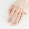 Wholesale Women's S925 Sterling Silver Geometric Rotating Ring With Micro Inlaid And Electroplating