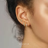 Wholesale Women's S925 Sterling Silver Geometric Round Bead Earrings Inlaid With Zircon