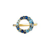 Wholesale Women's S925 Sterling Silver Geometric Round Blue Gradient Ring Electroplated