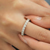 Wholesale Women's S925 Sterling Silver Geometric Round Moissanite Ring With Seiko Design