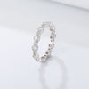 Wholesale Women's S925 Sterling Silver Geometric Round Zircon Diamond Ring Jewelry