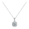 Wholesale Women's S925 Sterling Silver Geometric Round Zircon Inlaid Clavicle Necklace With Cross Chain