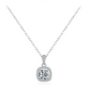 Wholesale Women's S925 Sterling Silver Geometric Round Zircon Inlaid Clavicle Necklace With Cross Chain