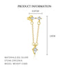 Wholesale Women's S925 Sterling Silver Geometric Round Zircon Tassel Earrings