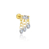 Wholesale Women's S925 Sterling Silver Geometric Round Zircon Tassel Earrings