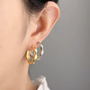 Wholesale Women's S925 Sterling Silver Geometric Rounded Rhombus Pattern Highend Exaggerated Earrings With Electroplating