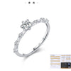 Wholesale Women's S925 Sterling Silver Geometric Row Diamond Ring With Mosan Diamond
