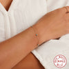 Wholesale Women's S925 Sterling Silver Geometric Simple Stacked Bracelet With Turquoise Electroplated