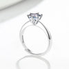 Wholesale Women's S925 Sterling Silver Geometric Single Diamond Ring With Electroplating And Six Claw Setting
