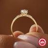 Wholesale Women's S925 Sterling Silver Geometric Sixclaw Diamondembedded Wedding Ring With Electroplating Treatment