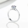 Wholesale Women's S925 Sterling Silver Geometric Sixclaw Moissanite Opening Adjustable Ring With Electroplating