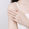 Wholesale Women's S925 Sterling Silver Geometric Sixclaw Moissanite Opening Adjustable Ring With Electroplating