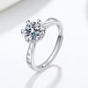 Wholesale Women's S925 Sterling Silver Geometric Sixclaw Ring Set With Zircon Electroplated Jewelry