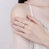 Wholesale Women's S925 Sterling Silver Geometric Sixclaw Ring Set With Zircon Electroplated Jewelry