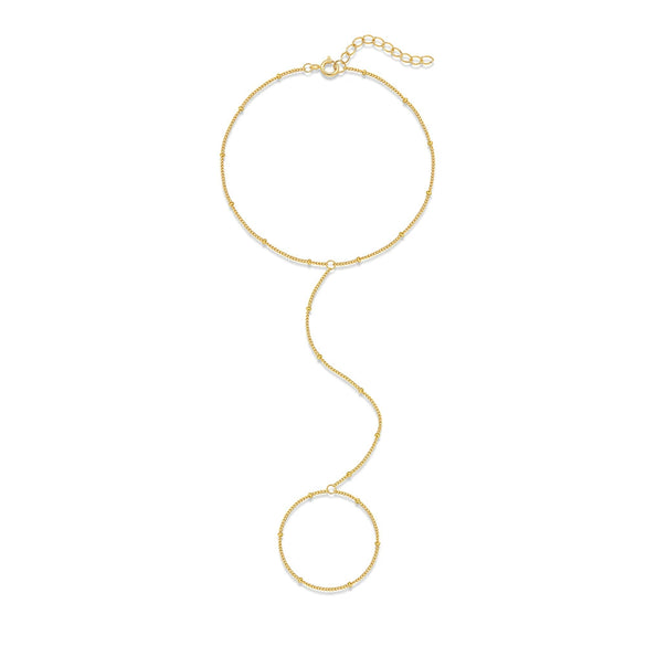 Wholesale Women's S925 Sterling Silver Geometric Small Gold Bead Toe Chain Anklet Normcore Ins Design Foot Jewelry