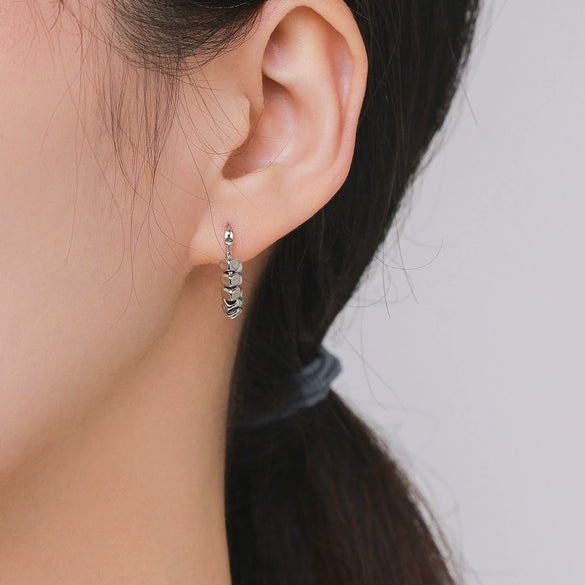 Wholesale Women's S925 Sterling Silver Geometric Small Square Niche Design Earrings With Electroplating