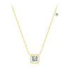 Wholesale Women's S925 Sterling Silver Geometric Small Square Sugar Pendant Clavicle Chain Necklace With Niche Design And Diamond Treatment