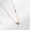 Wholesale Women's S925 Sterling Silver Geometric Small Square Sugar Pendant Clavicle Chain Necklace With Niche Design And Diamond Treatment
