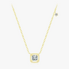 Wholesale Women's S925 Sterling Silver Geometric Small Square Sugar Pendant Clavicle Chain Necklace With Niche Design And Diamond Treatment