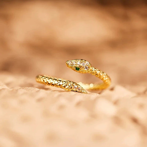 Wholesale Women's S925 Sterling Silver Geometric Snake Ring Electroplated