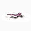 Wholesale Women's S925 Sterling Silver Geometric Snakeshaped Adjustable Ring Electroplated