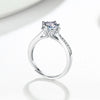 Wholesale Women's S925 Sterling Silver Geometric Snowflake Moissanite Ring With Electroplating And Sixclaw Setting