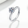 Wholesale Women's S925 Sterling Silver Geometric Snowflake Moissanite Ring With Electroplating And Sixclaw Setting
