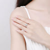 Wholesale Women's S925 Sterling Silver Geometric Snowflake Sixclaw Moissanite Ring Electroplated