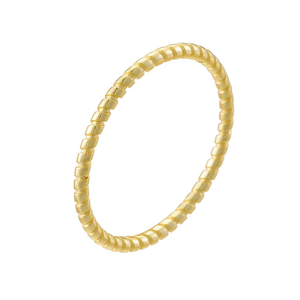 Wholesale Women's S925 Sterling Silver Geometric Spiral Twist Pattern Electroplated Ring