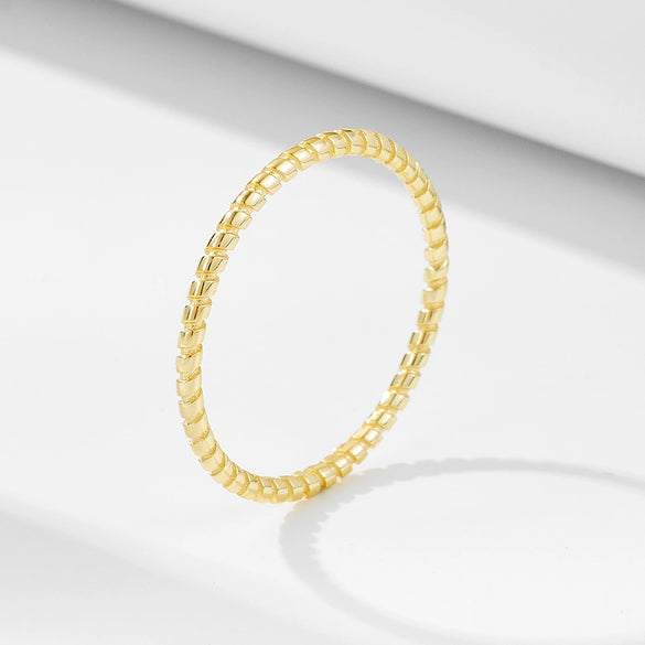 Wholesale Women's S925 Sterling Silver Geometric Spiral Twist Pattern Electroplated Ring