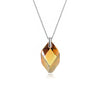 Wholesale Women's S925 Sterling Silver Geometric Square Austrian Crystal Diamond Cut Aurora Pendant Necklace With Ochain