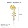 Wholesale Women's S925 Sterling Silver Geometric Square Earrings Inserted With Zirconia